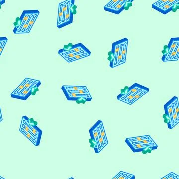Fast setup isometric icon seamless pattern Stock Illustration