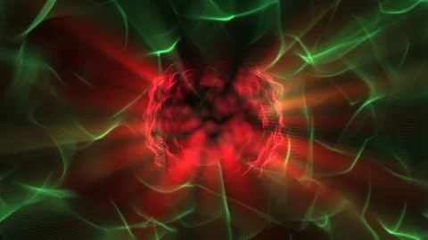 Fast Shining Boiling Red Green Globe Cosmic Abstract Motion Background Loop Stock-Footage 101387302