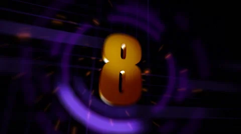 Fast shiny and shaky countdown animation Stock Footage 66196232