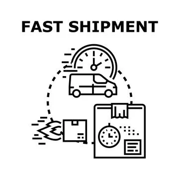 Fast shipment delivery service concept presenting logistics Stock Illustration