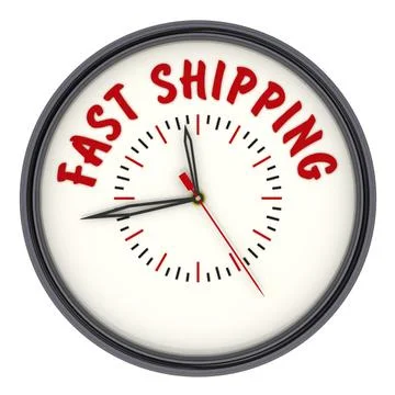 Fast shipping. Clock with text Stock-Illustration
