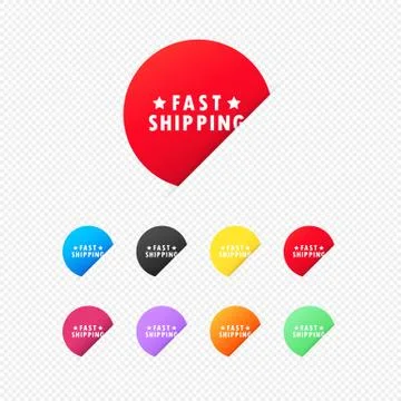 Fast shipping label. Vector on isolated transparent background. EPS 10 스톡 일러스트