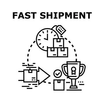 Fast shipping process achieving customer satisfaction delivery イラスト素材