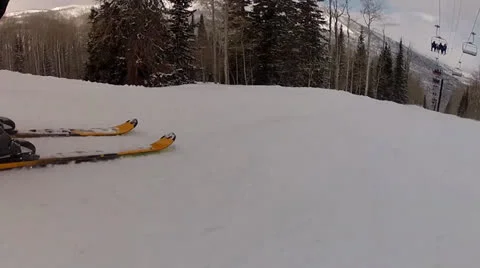 Fast skier on mountain Stock Footage 25745509