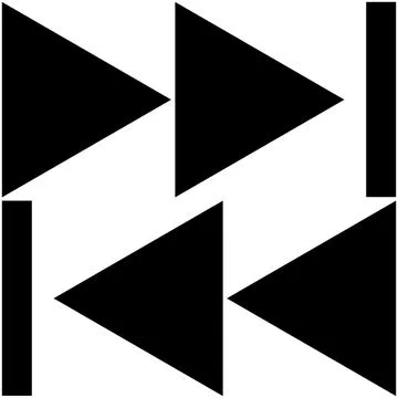 Fast skip and back icons, forward and backward vector graphics, bold design. Stock Illustration