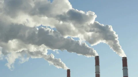 Fast smoke from the chimneys Stock Footage 35507079