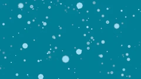 Fast snowfall on blue background 3D 4K animation Stock Footage 220711655
