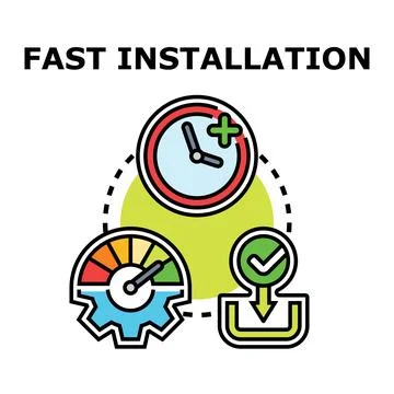Fast software installation process with high performance concept Stock Illustration