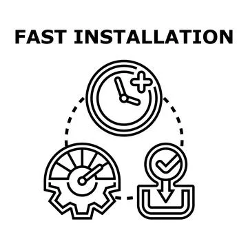 Fast software installation process with high performance concept Stock Illustration