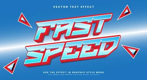 Fast Speed 3D editable text effect Template Stock Illustration