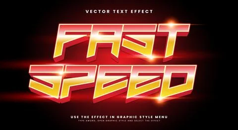 Fast Speed 3D editable text effect Template Stock Illustration