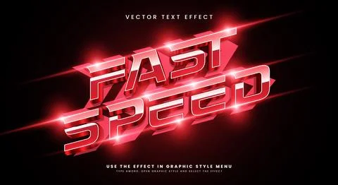 Fast speed 3d modern style editable text effect template premium vectors Ilustración de archivo