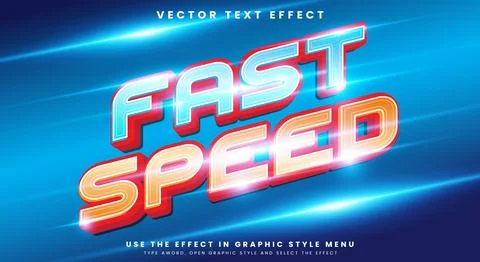 Fast Speed editable text effect Template Stock Illustration