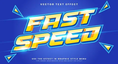 Fast Speed editable text effect Template Stock Illustration