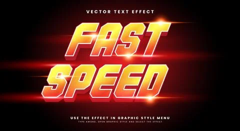 Fast Speed editable text effect Template Stock Illustration