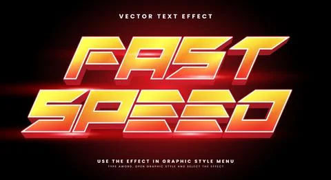 Fast Speed editable text effect Template Stock Illustration