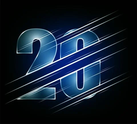 Fast speed elements of luxury glass number 20 twenty character. Stockillustratie