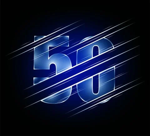 Fast speed elements of luxury glass number 50 fifty character. Illustrazione stock