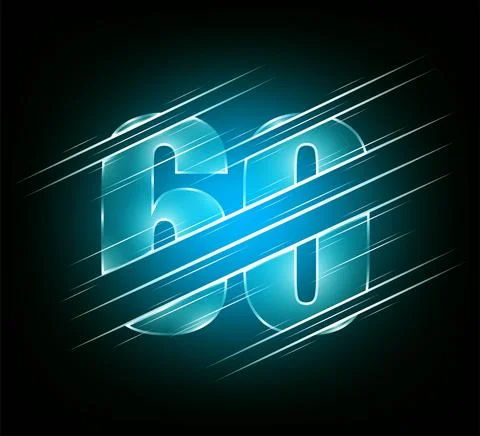 Fast speed elements of luxury glass number 60 sixty character. Stock Illustration