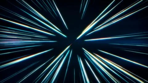 Fast Speed Light Trails Abstract Sci-Fi Warp Speed Background Stock Illustration