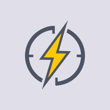 Fast speed lightning bolt icon. Abstract icon depicting a lightning bolt wi.. Stock Illustration