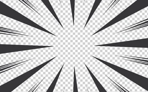 Fast speed lines on transparent background. Anime comic speed line movement.. Stock Illustration