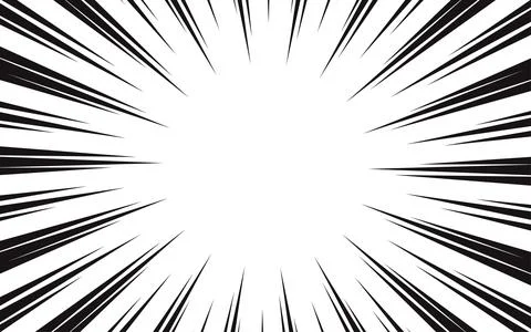 Fast speed lines on white background. Anime comic speed line movement effect Stock Illustration