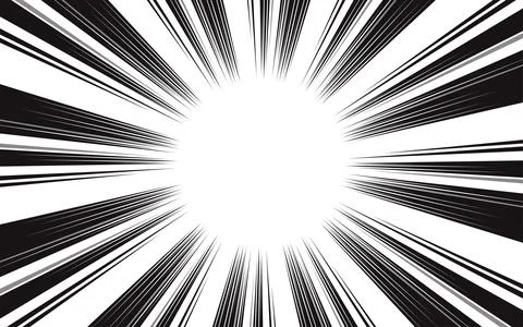 Fast speed lines on white background. Anime comic speed line movement effect Stock Illustration