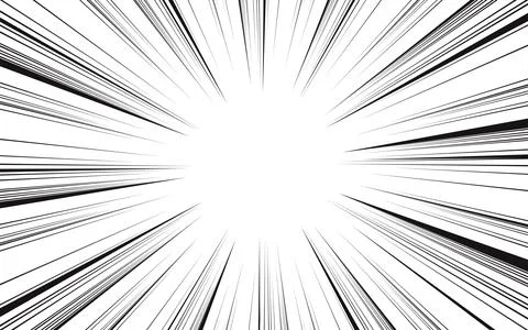 Fast speed lines on white background. Anime comic speed line movement effect Stock Illustration