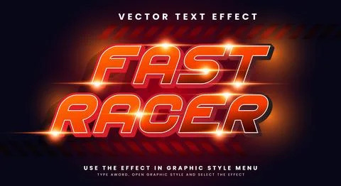 Fast Speed Racer editable text effect Template Stock Illustration