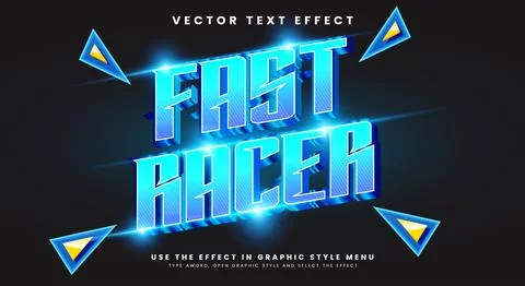 Fast Speed Racer editable text effect Template Stock Illustration