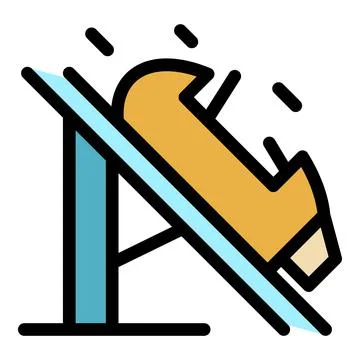 Fast speed roller coaster icon color outline vector Illustrazione stock