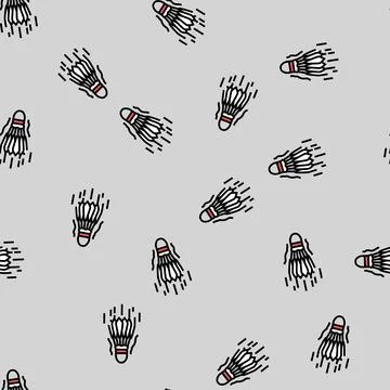Fast speed shuttlecock vector seamless pattern 스톡 일러스트