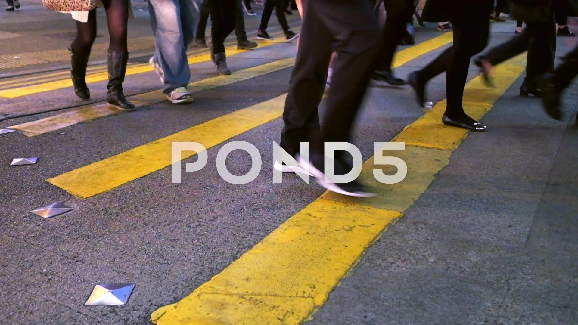 Fast speed video of people moving at crossroad. Hong Kong