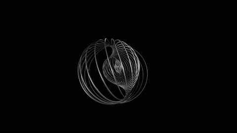 Fast Spinning Concentric Chrome Rings Seamless Loop 3D Background Video stock 219032392