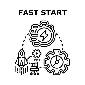 Fast start concept creating successful business development strategy Stock Illustration