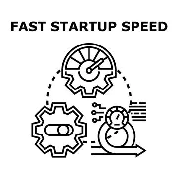 Fast startup speed, business project development concept Illustrazione stock