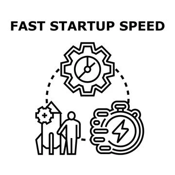 Fast startup speed concept, launching new business quickly Stock Illustration