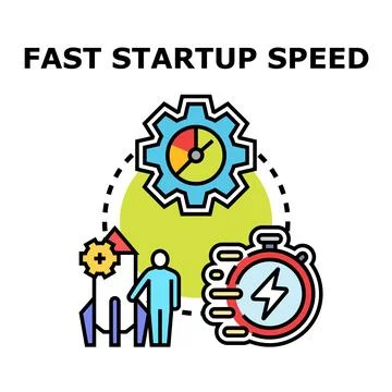 Fast startup speed concept, launching new business quickly Stock Illustration
