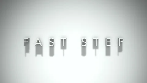 Fast step 3D title animation with shadows on a white background Stock Footage 297569266