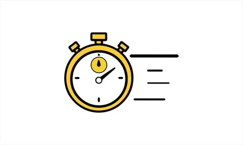 Fast stopwatch isolated on white background Stock Illustration