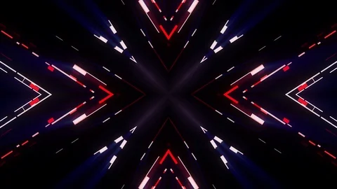 Fast symmetrical arrow shape shiny glitch interference screen background for Video stock 94063955