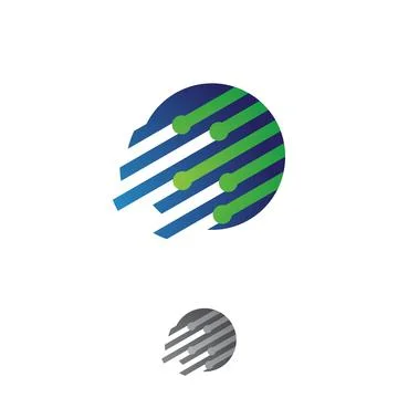 Fast tech round circuit symbol for your business icon Stock Illustration