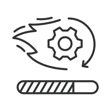 Fast technical updates, icon in line design. Fast technical updates, technology Illustrazione stock