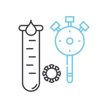 Fast testing line icon, outline symbol, vector illustration, concept sign 库存插图