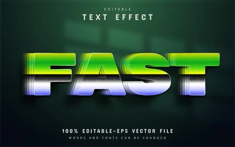 Fast text, 3d gradient text effect Stock Illustration