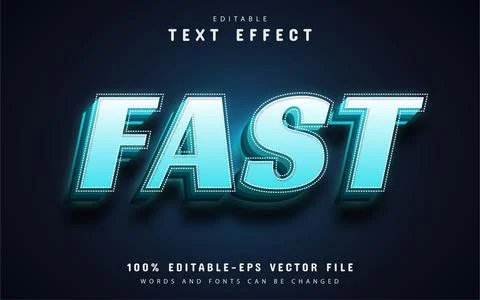 Fast text, 3d gradient text effect Stock Illustration