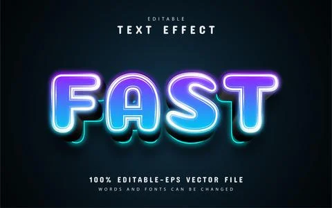Fast text, editable 3d text effect Stock Illustration