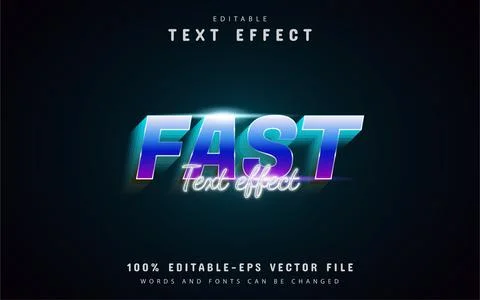 Fast text - gradient style text effect editable Stock Illustration