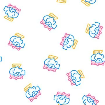 Fast think and answer call center operator vector seamless pattern Stock Illustration